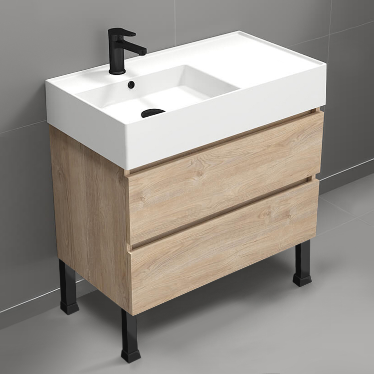 Nameeks BLOCK35 By Nameek's Block Modern Bathroom Vanity, Floor